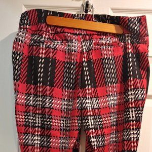 NY&C New York & Company Red Plaid Pull-On Pants